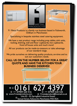 F1 Metal Products Leaflets