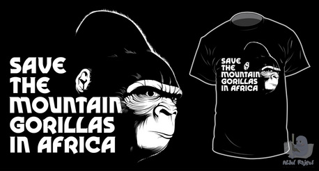 Save the Mountain Gorillas in Africa Tees Idea by AVRART