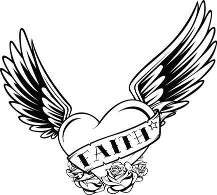 39Faith' Heart with Wings Tattoo Design 14 02 2011