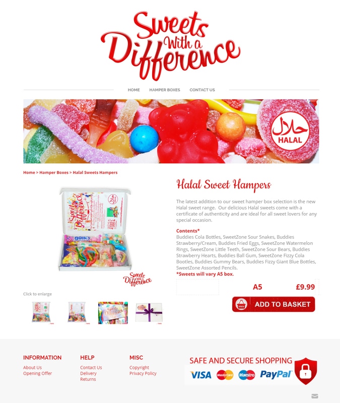 SWEETS WITH A DIFFERENCE: HALAL SWEET HAMPERS PAGE